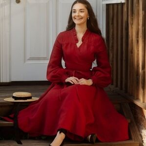 SOLD! Son De Flor Poppy Red Darcy Wrap Dress M